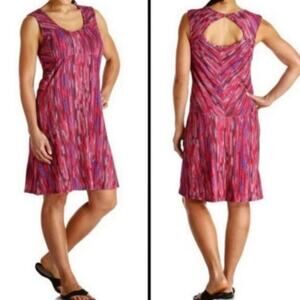 PrAna Azalea Rainblur Alec Dress Women's M Medium Cutout Back Shelf Bra